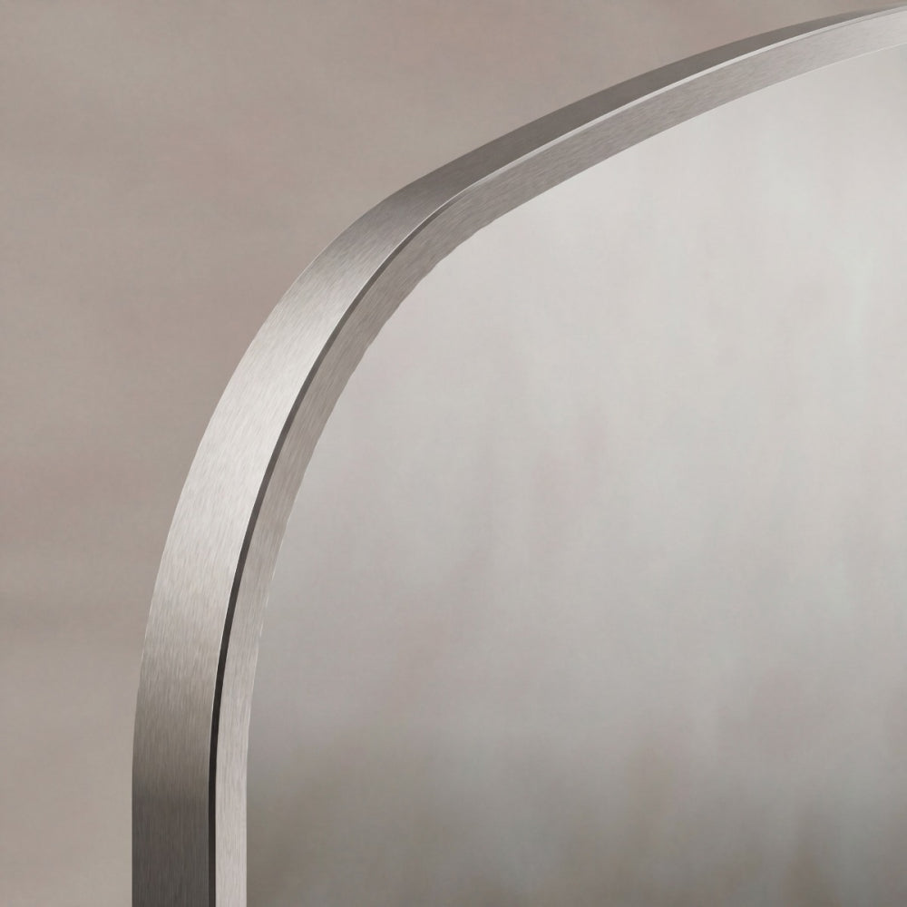 Delphine Overmantel Arch Mirror 120x70cm in Brushed Nickel - Origins Living, view 3