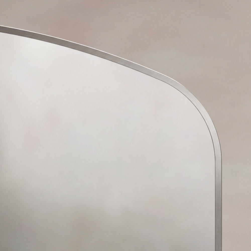Delphine Overmantel Arch Mirror 120x70cm in Brushed Nickel - Origins Living, view 5