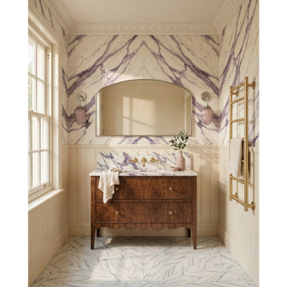 Delphine Overmantel Arch Mirror 120x70cm in Brushed Nickel - Origins Living