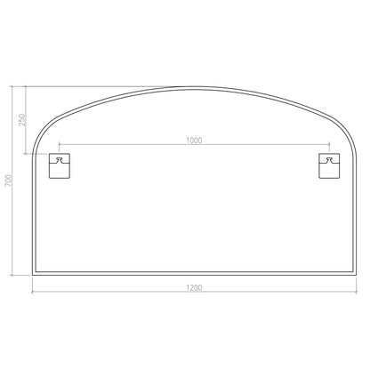 Delphine Overmantel Arch Mirror 120x70cm in Brushed Nickel - Origins Living, view 8