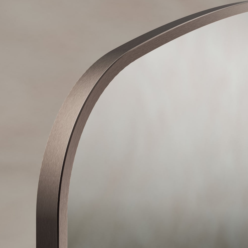 Delphine Overmantel Arch Mirror 120x70cm in Brushed Bronze - Origins Living, view 5
