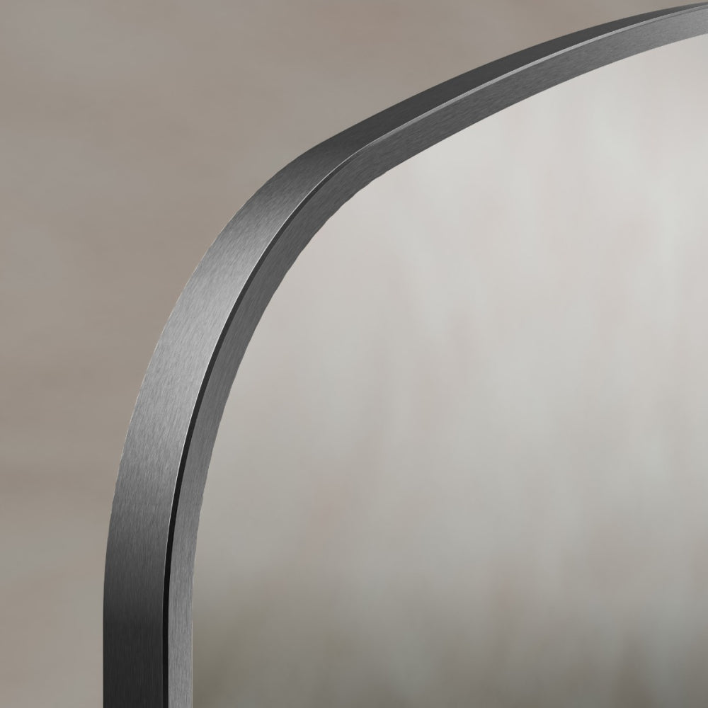 Delphine Overmantel Arch Mirror 120x70cm in Gunmetal - Origins Living, view 6
