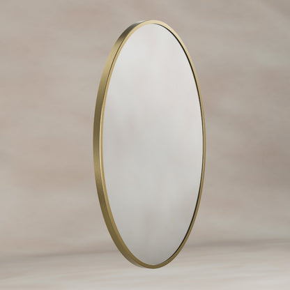 Delphine Oval Mirror 55x80cm in Brushed Brass - Origins Living, view 2