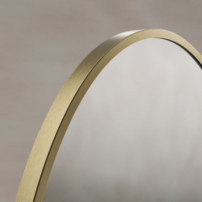 Delphine Oval Mirror 55x80cm in Brushed Brass - Origins Living, view 3