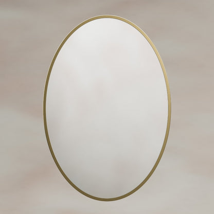 Delphine Oval Mirror 55x80cm in Brushed Brass - Origins Living, view 4