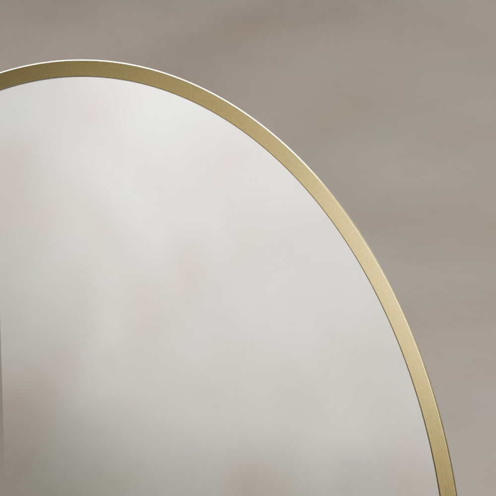 Delphine Oval Mirror 55x80cm in Brushed Brass - Origins Living, view 6