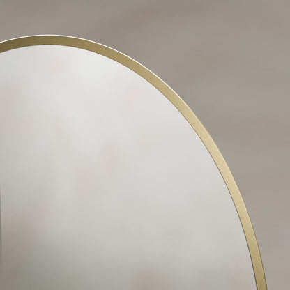 Delphine Oval Mirror 55x80cm in Brushed Brass - Origins Living, view 6