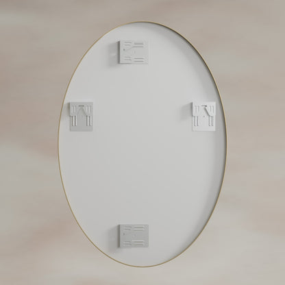 Delphine Oval Mirror 55x80cm in Brushed Brass - Origins Living, view 7