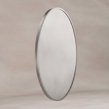 Delphine Oval Mirror 55x80cm in Brushed Nickel - Origins Living, view 2