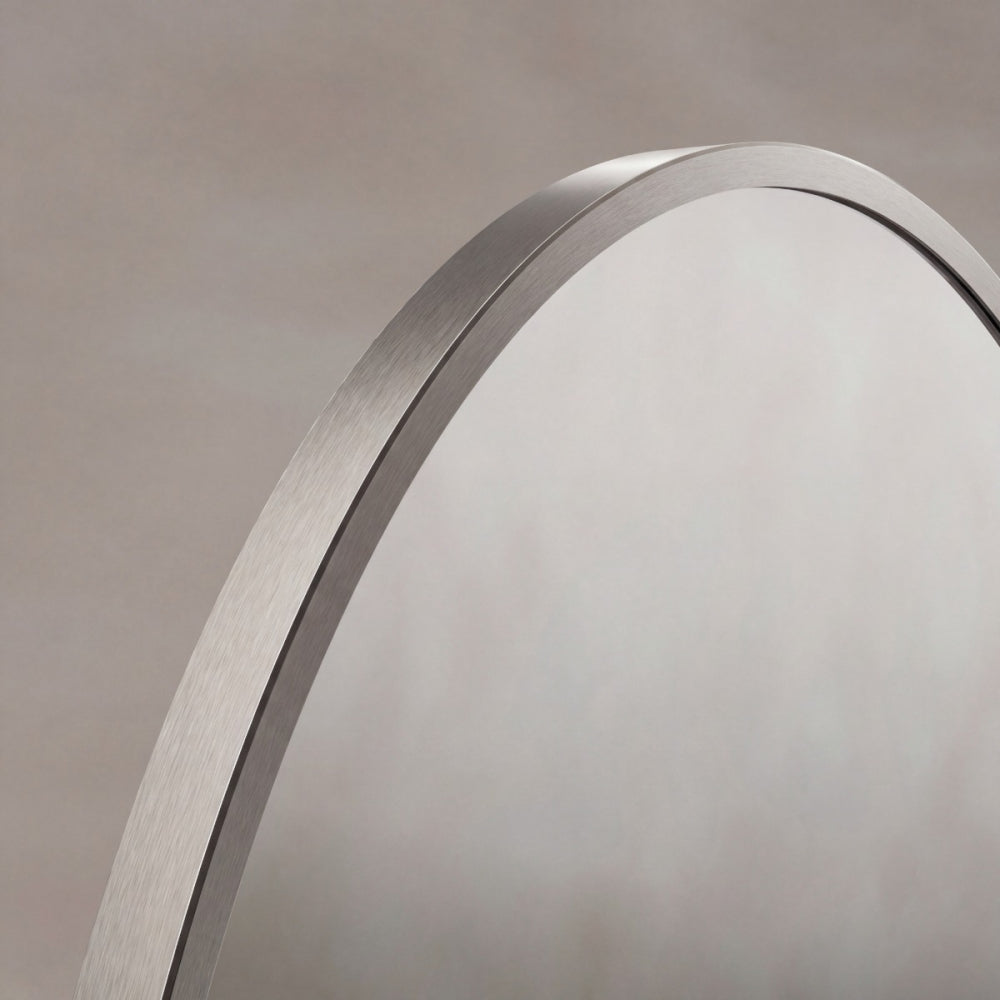 Delphine Oval Mirror 55x80cm in Brushed Nickel - Origins Living, view 3