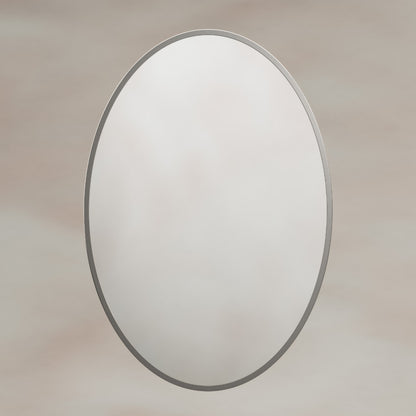Delphine Oval Mirror 55x80cm in Brushed Nickel - Origins Living, view 4