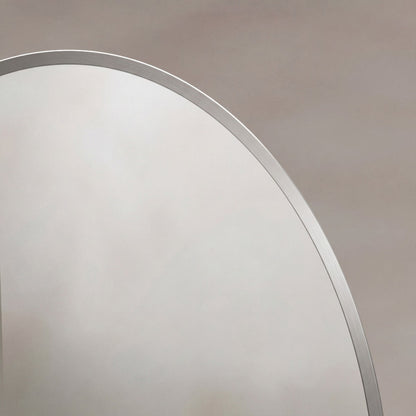 Delphine Oval Mirror 55x80cm in Brushed Nickel - Origins Living, view 6