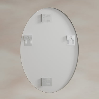 Delphine Oval Mirror 55x80cm in Brushed Nickel - Origins Living, view 7