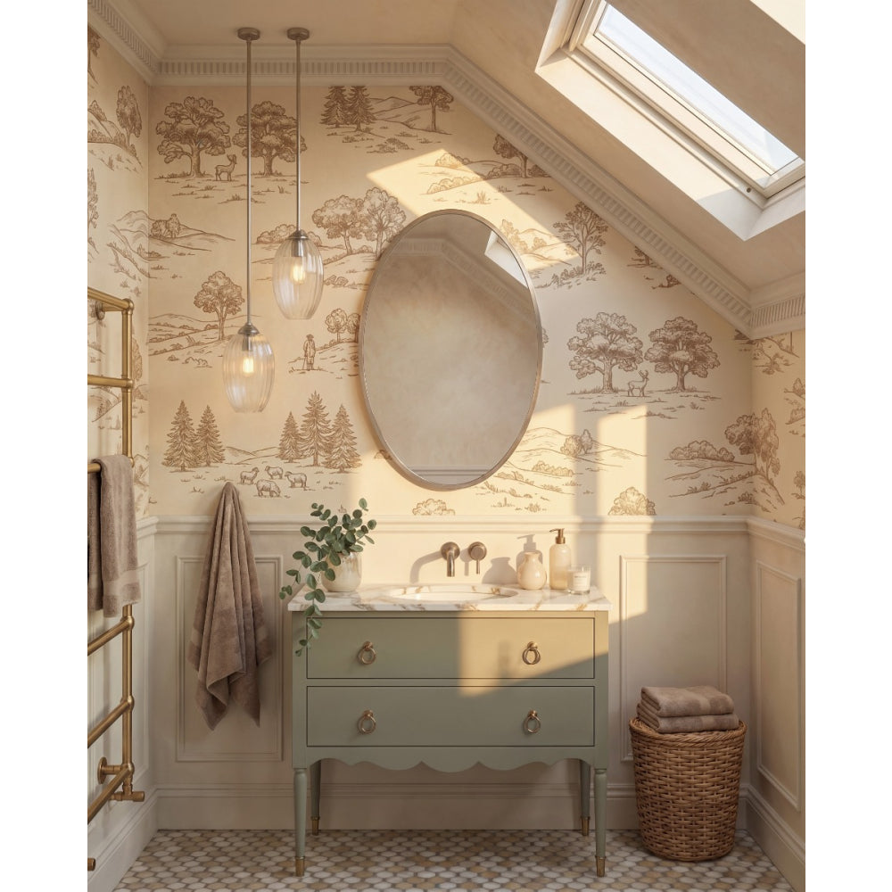 Delphine Oval Mirror 55x80cm in Brushed Nickel - Origins Living