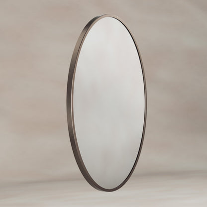 Delphine Oval Mirror 55x80cm in Brushed Bronze - Origins Living, view 2