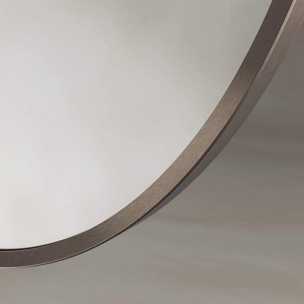 Delphine Oval Mirror 55x80cm in Brushed Bronze - Origins Living, view 5