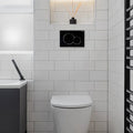 Modern white ceramic delicate wall ceramic metro toilet with sleek minimalist design and integrated flush plate