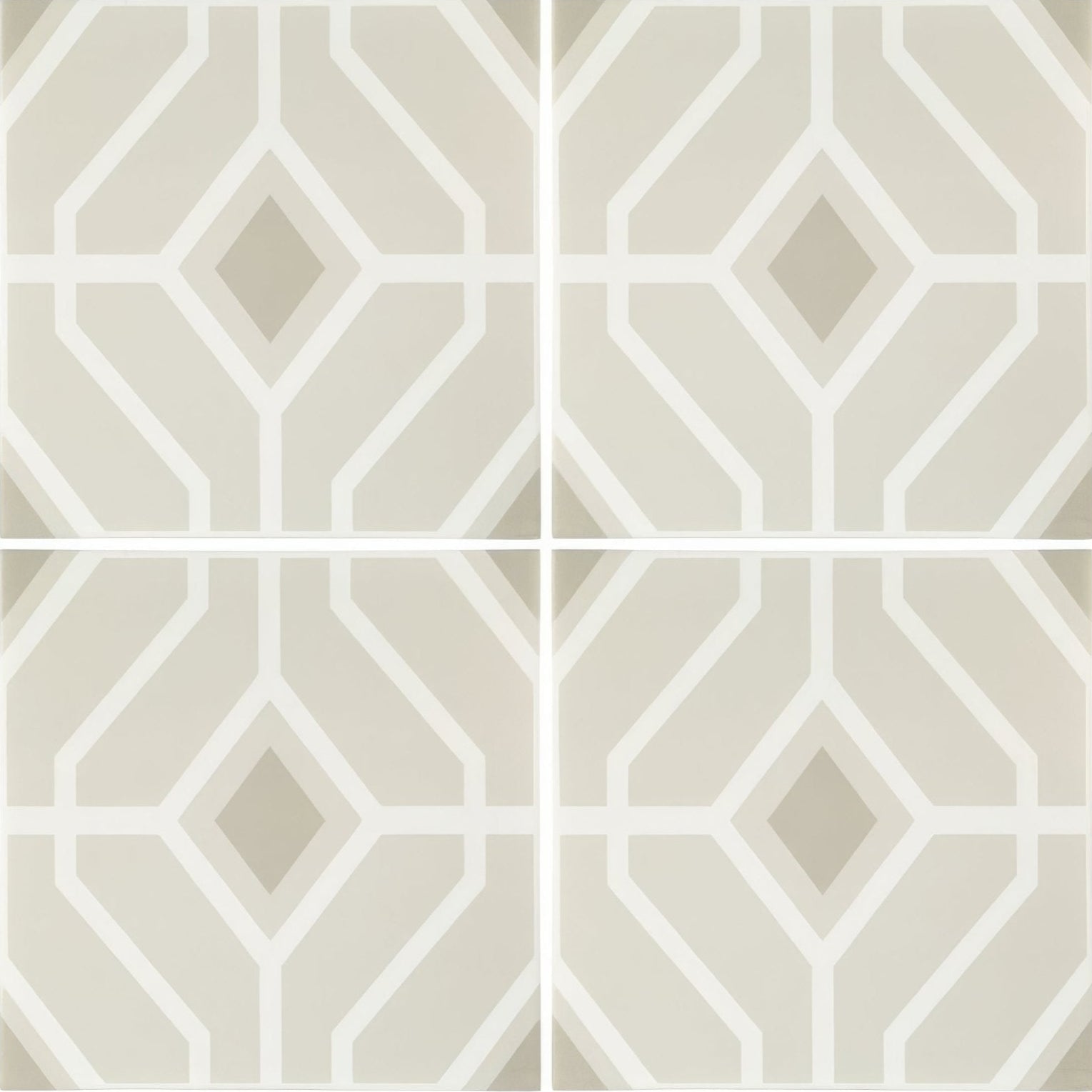 Beige and white geometric patterned ceramic tiles from designers guild laterza stone for stylish and durable flooring