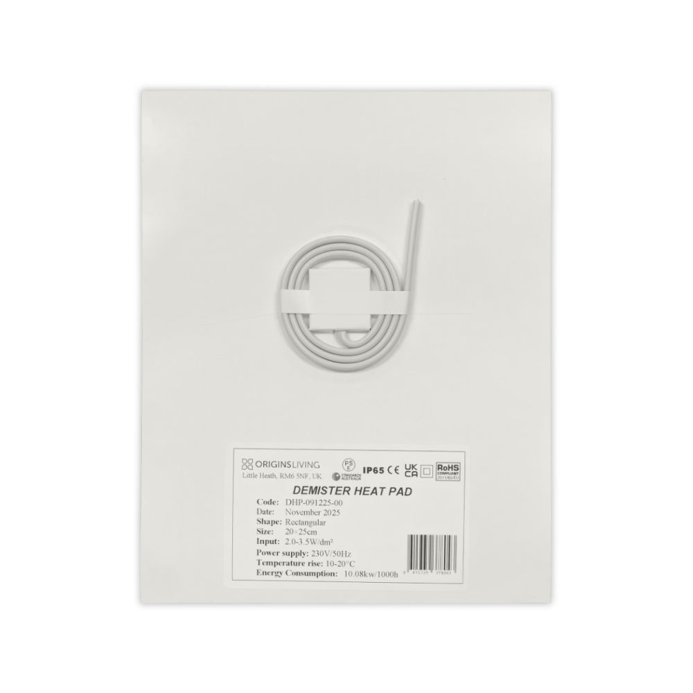 Demister Heat Pad 20x25cm in White - Origins Living