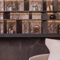 Digit copper mosaic modern copper-toned metallic tile backsplash with integrated led lighting for walls
