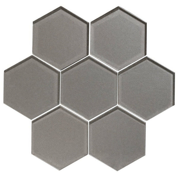 Metallic Hexagon Glass Mosaic Wall Tile