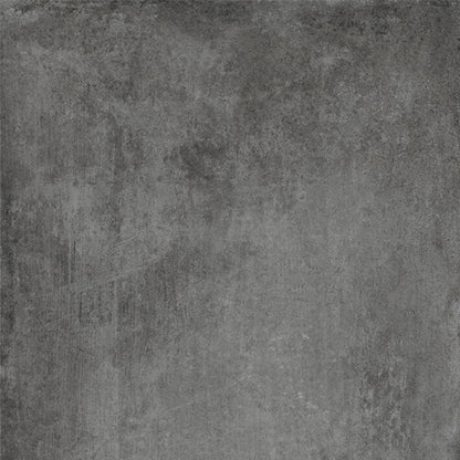 Direction dark matt 60 x 60cm dark gray concrete tile with a textured weathered surface suitable for flooring
