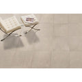 Cream-colored direction sand matt ceramic floor tiles 60 x 60cm with subtle texture and clean grout lines