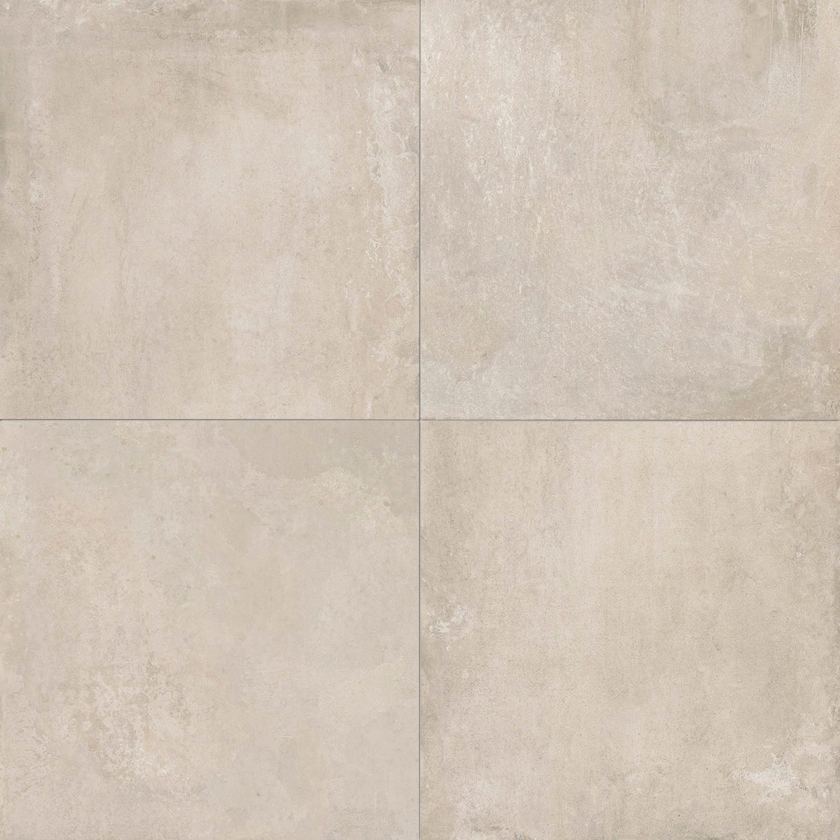 Beige concrete-effect floor tiles with a subtle textured finish direction sand matt 60 x 60cm