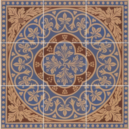 Disraeli 9 Tile Set Blue