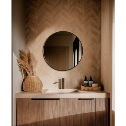 Docklands Round Mirror 60cm in Gunmetal - Origins Living