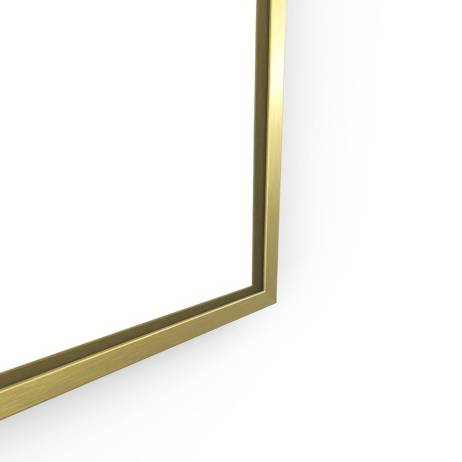 Docklands arch mirror 50x80cm in brushed brass with a gold-colored sleek metallic minimalist picture frame