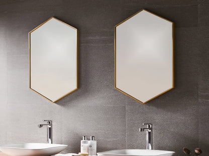 Docklands Hexagonal Mirror Brushed Brass