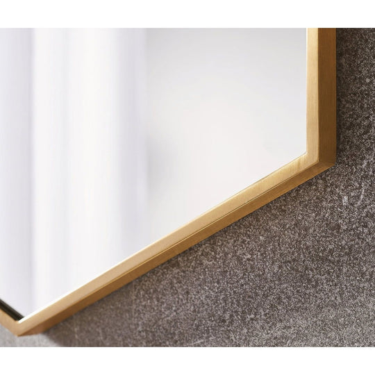 Docklands Hexagonal Mirror Brushed Brass - alternate view