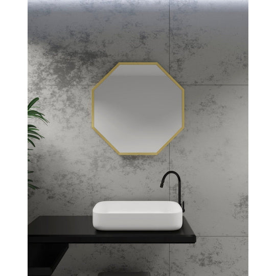 Docklands Octagon Mirror 60cm Brushed Brass - alternate view