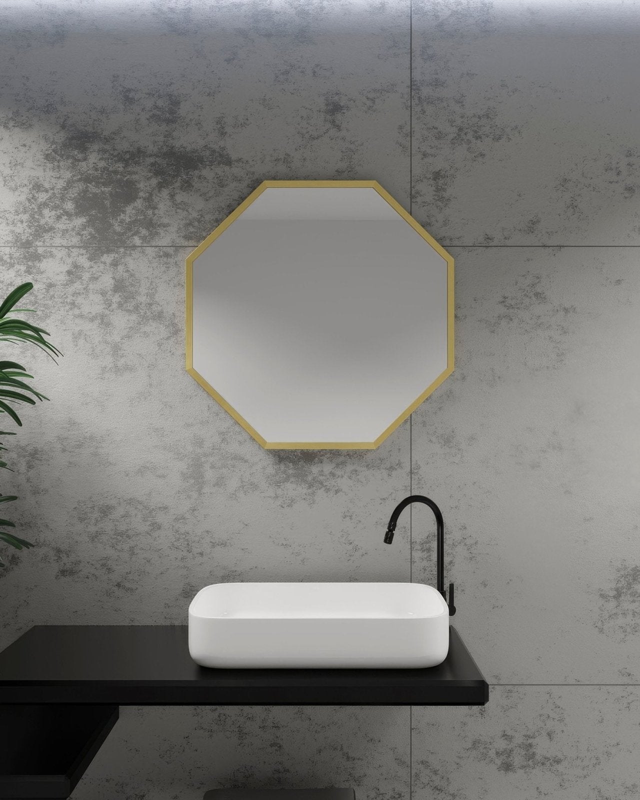 Docklands Octagon Mirror 60cm Brushed Brass