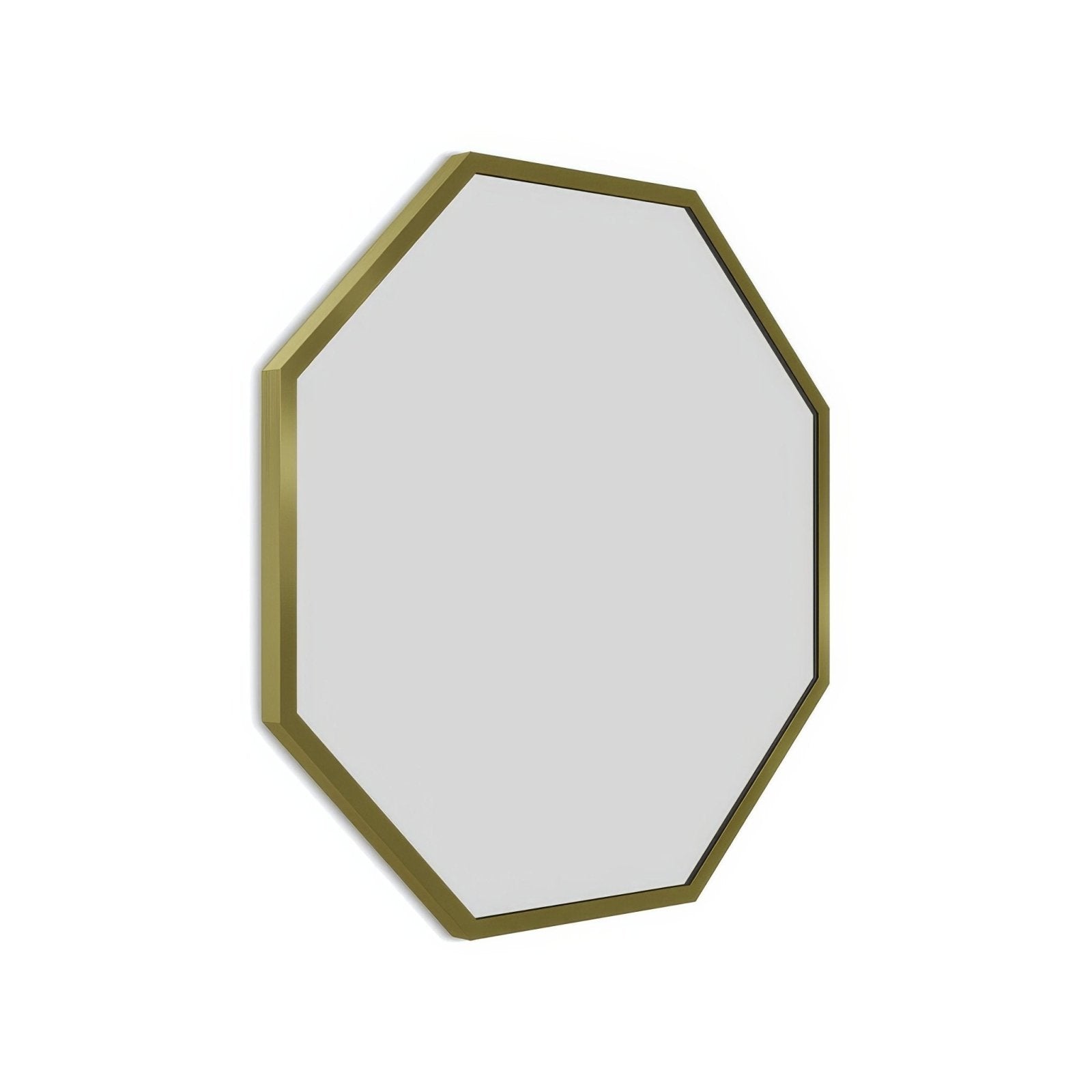 Docklands octagon mirror 60cm with a sleek gold-toned metal frame in brushed brass finish