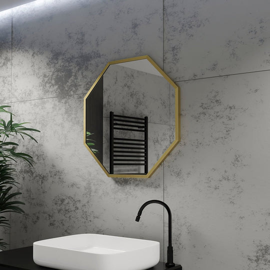 Docklands Octagon Mirror 60cm Brushed Brass
