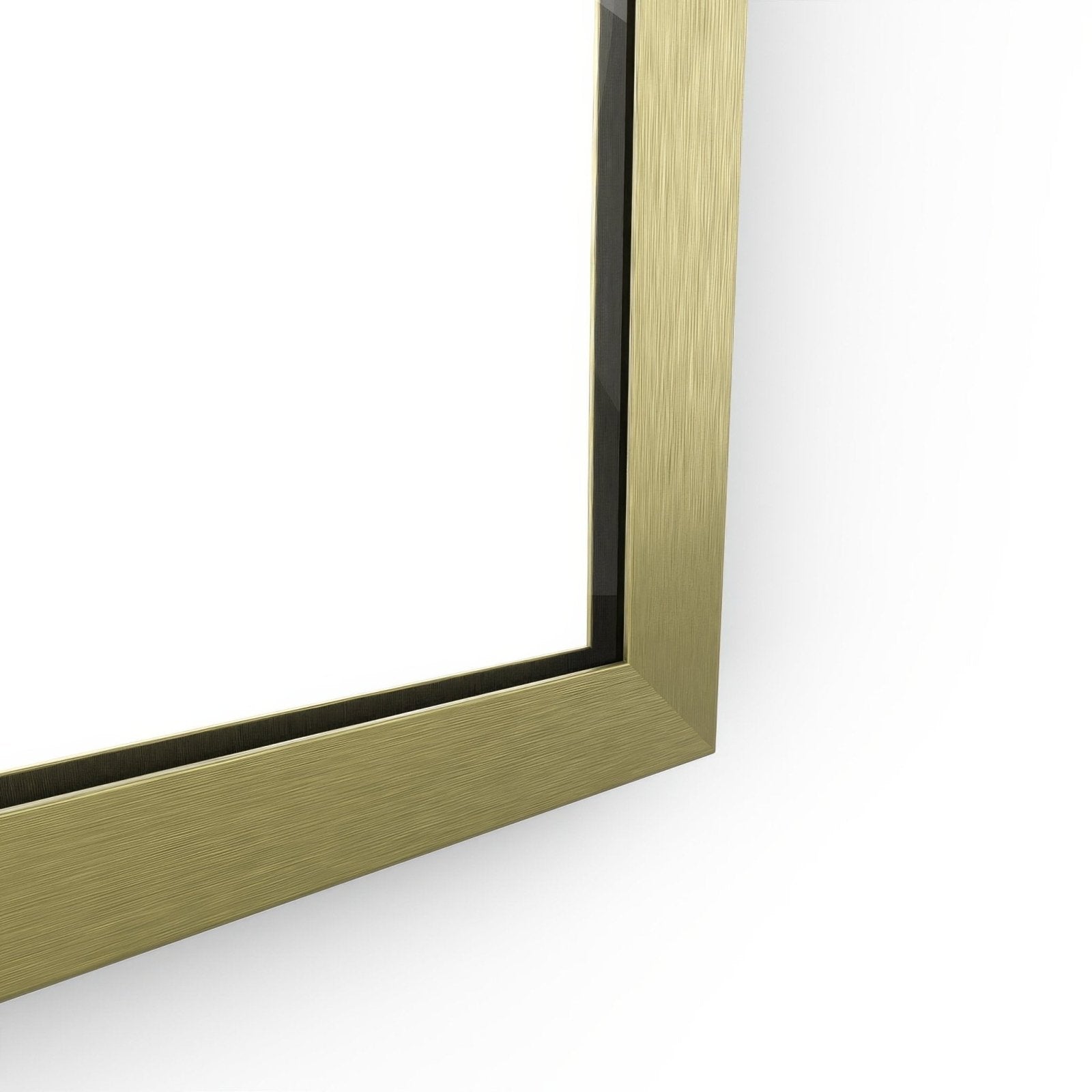 Gold-colored docklands rectangular mirror with brushed brass finish and black inner border 40x100cm