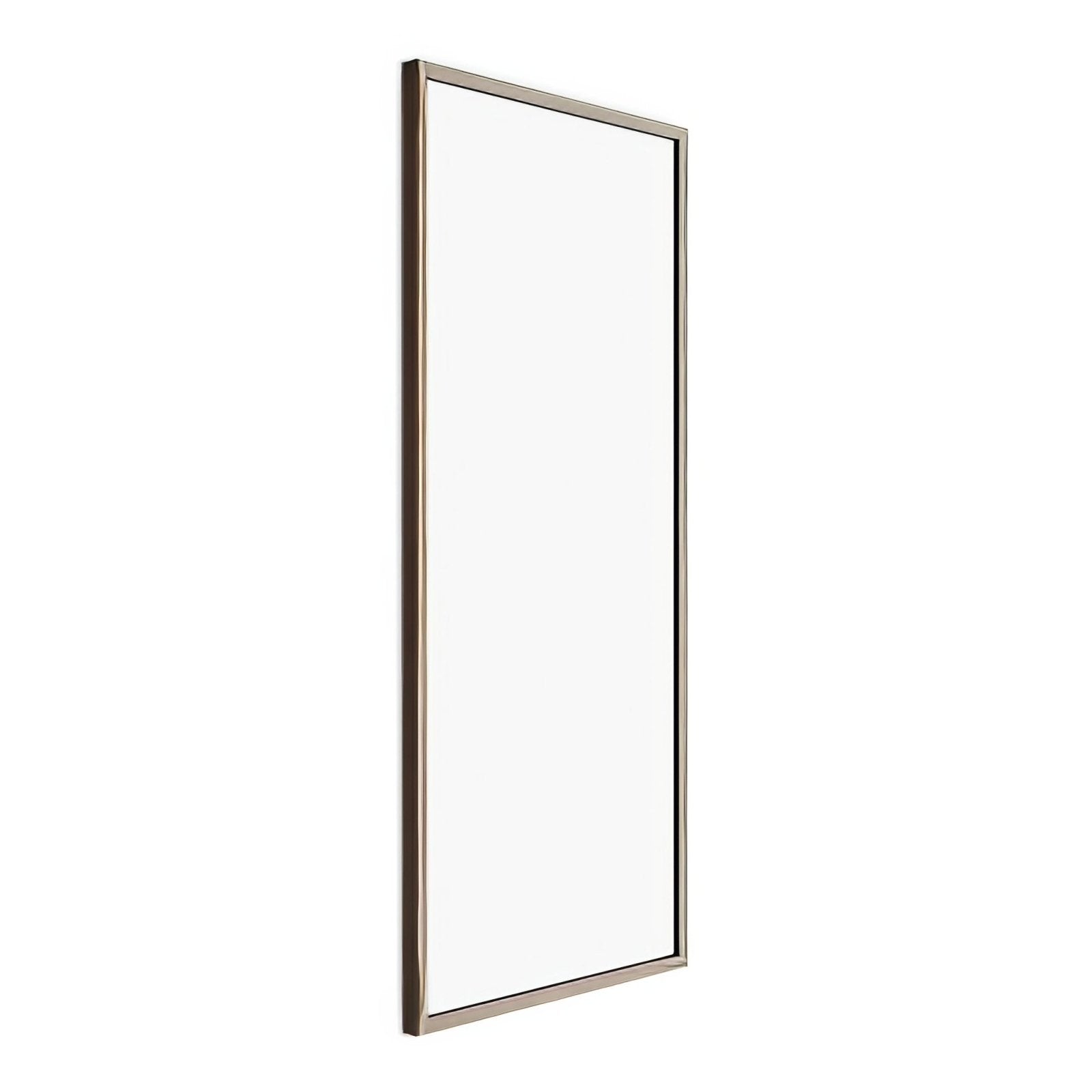A sleek tall rectangular docklands mirror 40x100cm with a thin brushed bronze metallic frame