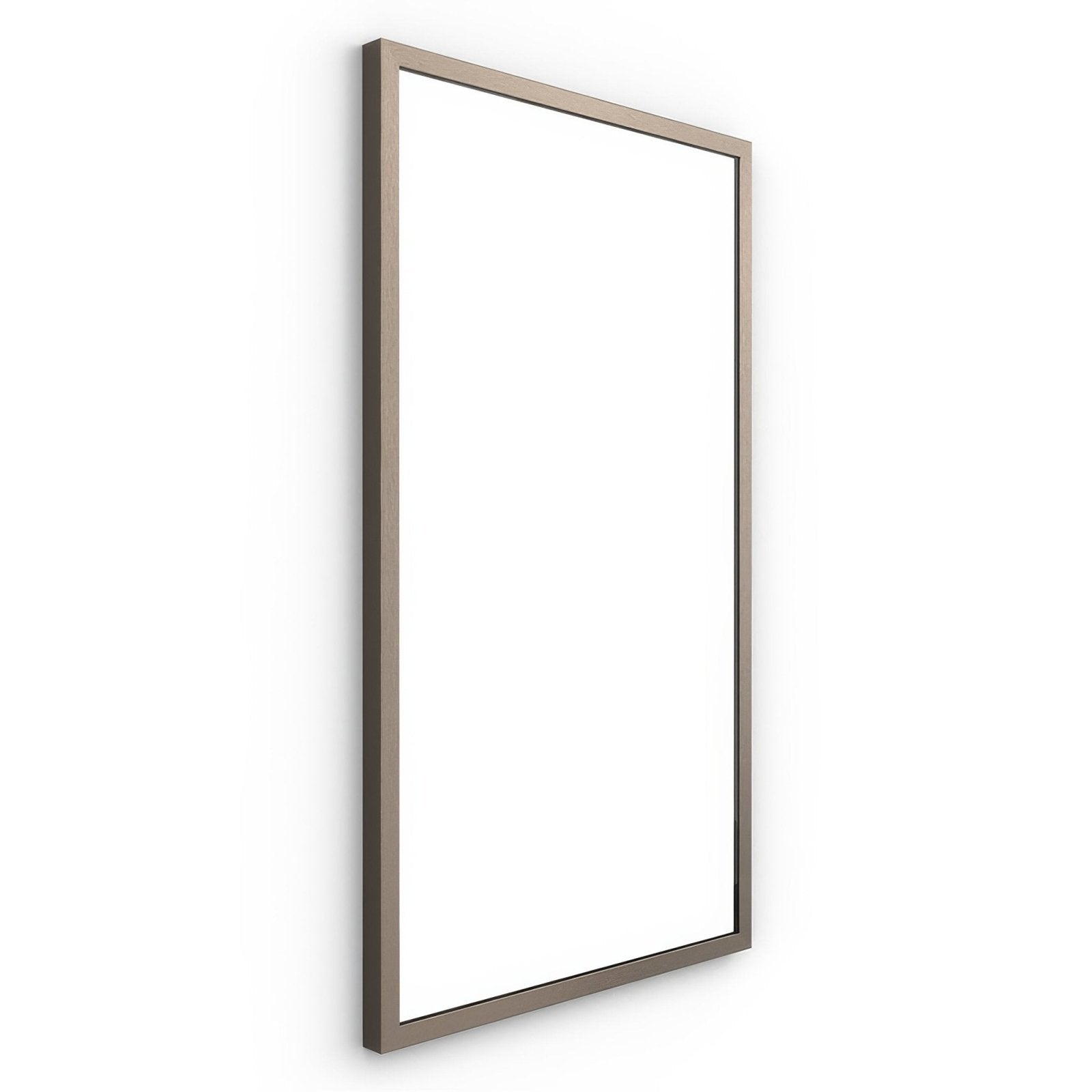 A sleek docklands rectangular mirror 40x70cm with a minimalist brushed bronze metallic frame