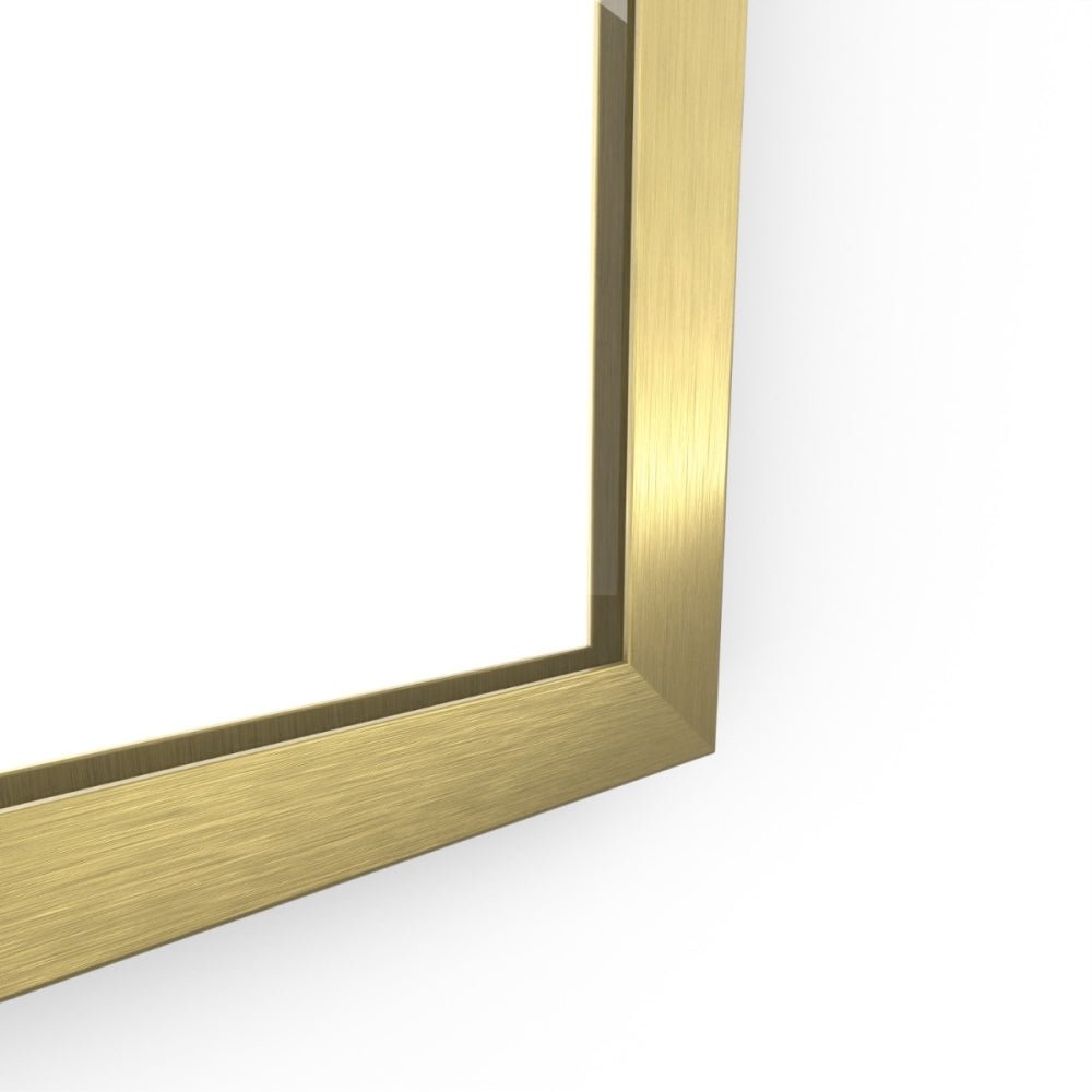 Docklands rectangular mirror 50x80cm with gold brushed brass frame featuring sleek modern design