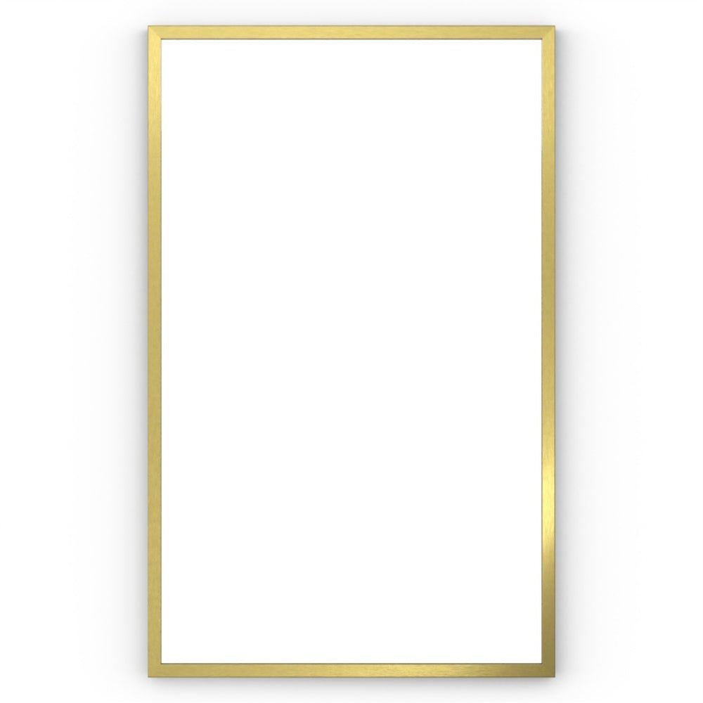 Docklands rectangular mirror 50x80cm with a sleek gold brushed brass frame and minimalist metallic finish