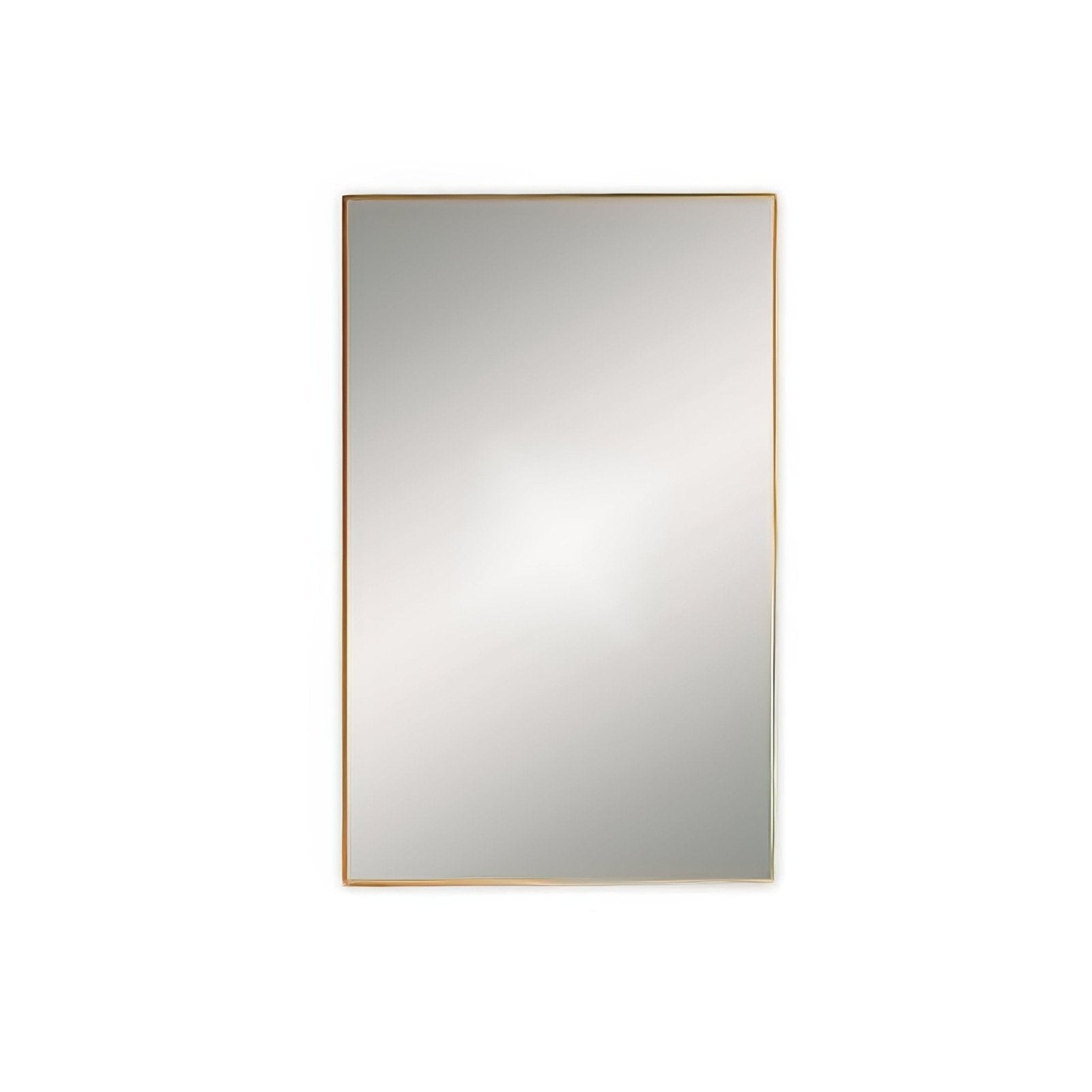 Docklands rectangular mirror 80x100cm with slender gold-toned metal frame in brushed brass finish