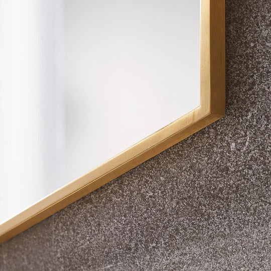 Docklands Rectangular Mirror 80x100cm Brushed Brass - alternate view