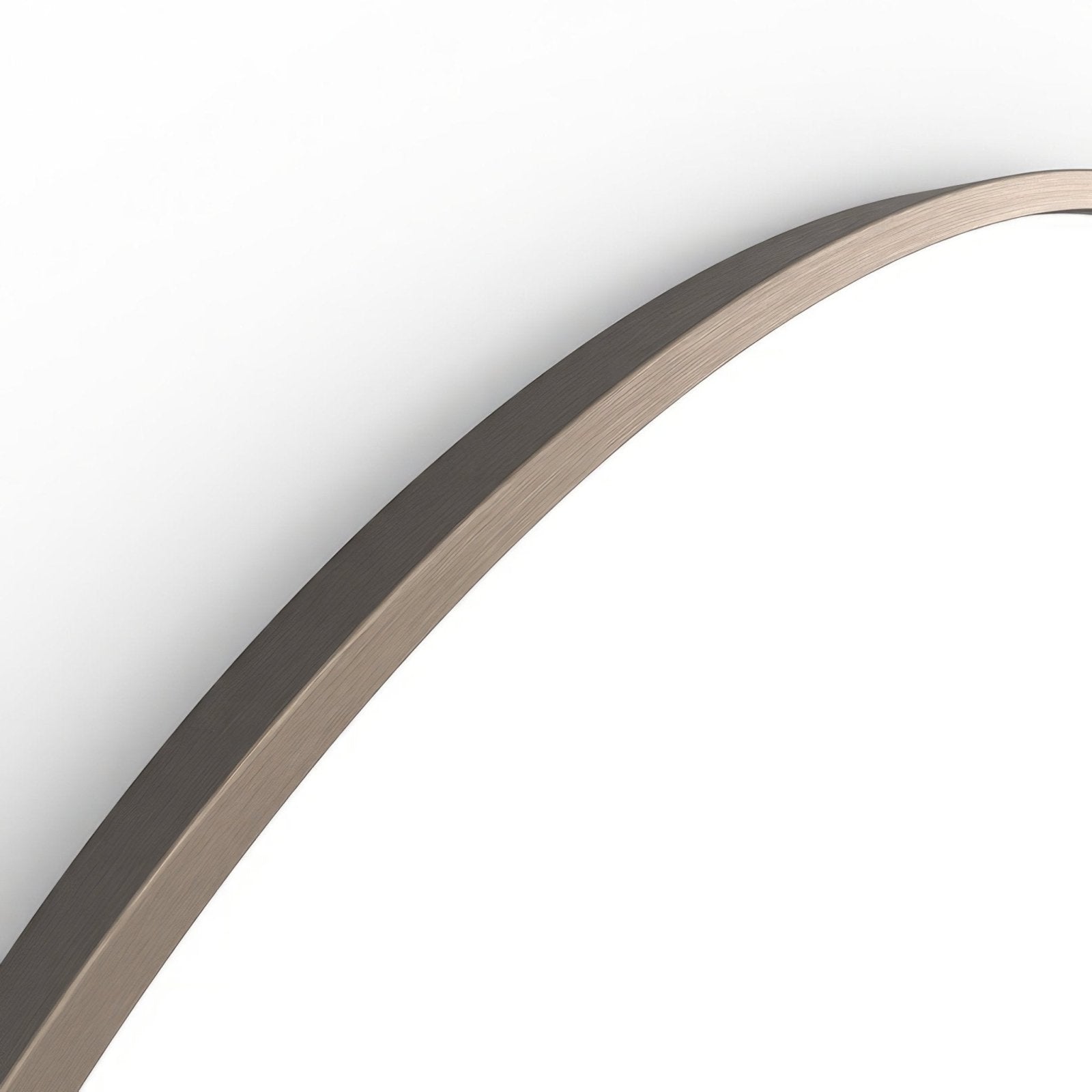 A docklands round mirror 60cm with a sleek curved brushed bronze metal frame for stylish wall decor