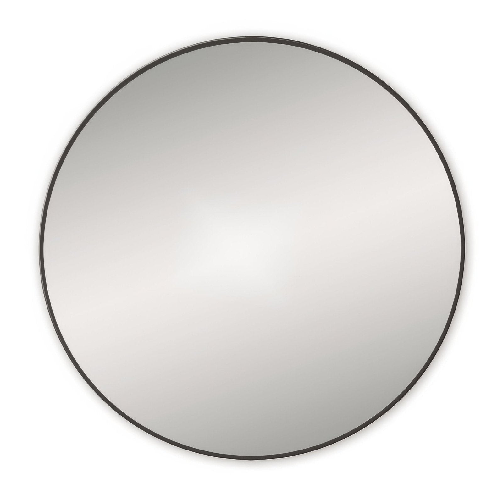 Circular docklands round mirror 80cm with a sleek black frame for modern wall decor