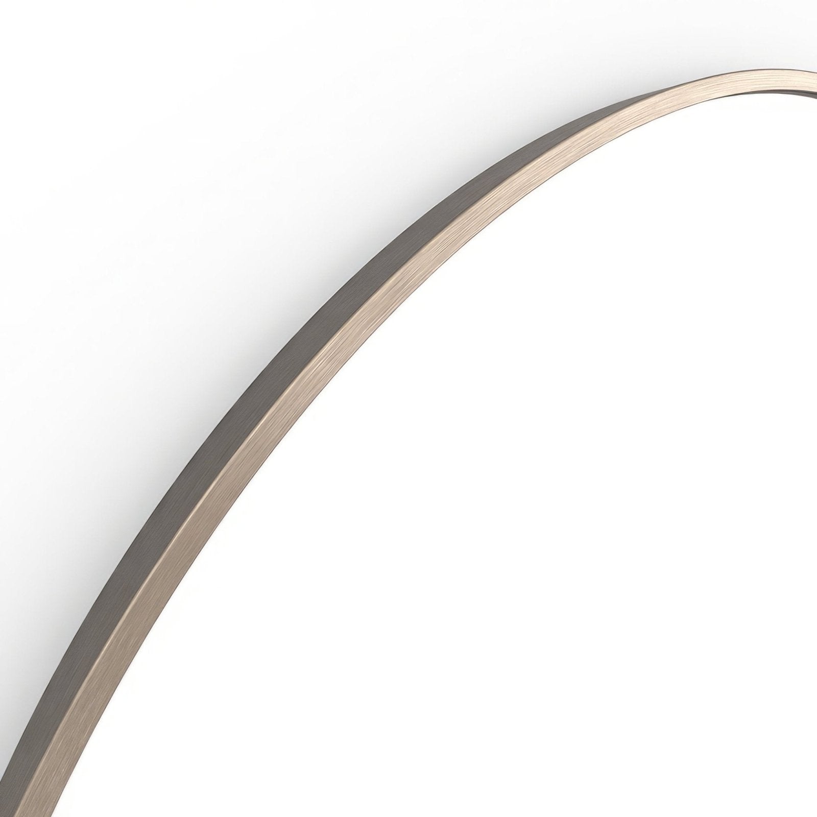 Docklands round mirror 80cm with a sleek curved frame in brushed bronze metal finish