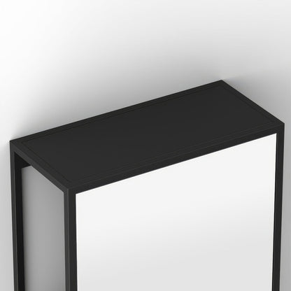 Dockside Mirror With Open Shelving 140x30cm in Black