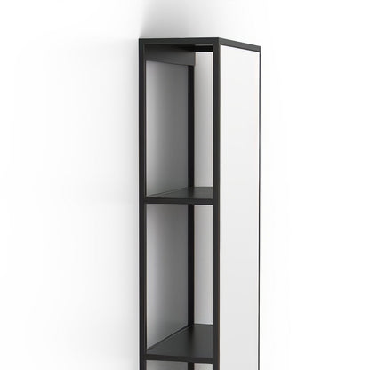 Dockside Mirror With Open Shelving 140x30cm in Black