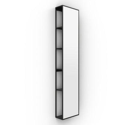 Dockside Mirror With Open Shelving 140x30cm in Black